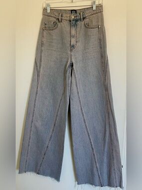 BDG Wide Leg Flared Jeans in Pink/Violet